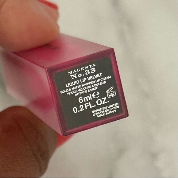 Burberry Lip Velvet Magenta 33 Lip Color Matte Gloss Pink New - Picture 3 of 5